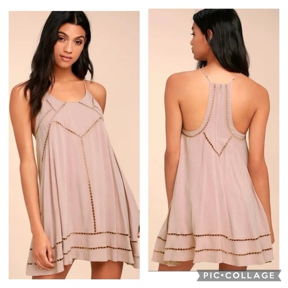 Lulus Dresses & Skirts - NWT Lulu’s Sister Moon Mauve Embroidered Swing Dress Medium